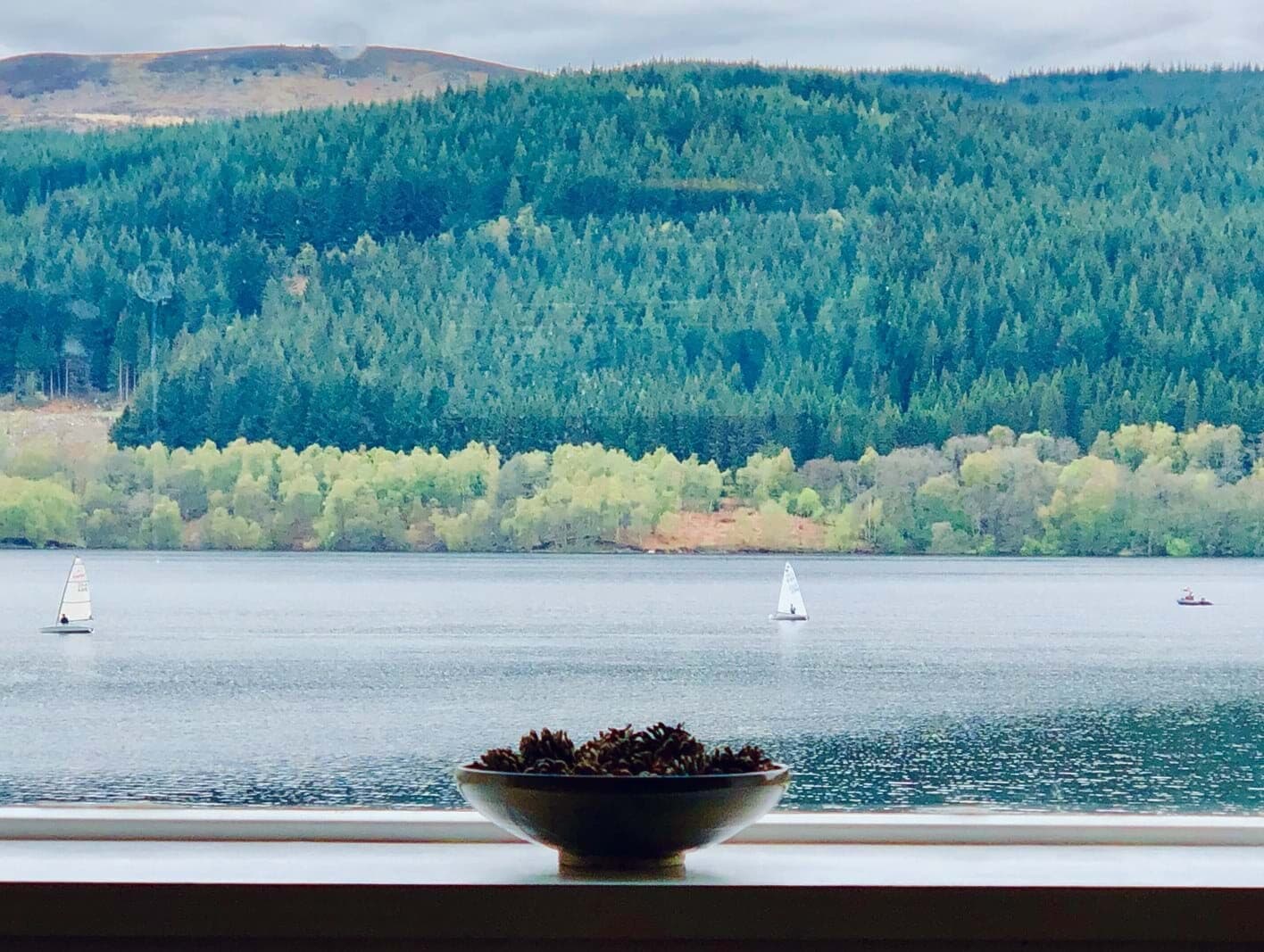 The view down Loch Tummel from the picture window